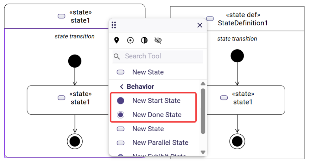 SysML v2 - New Start and Done states